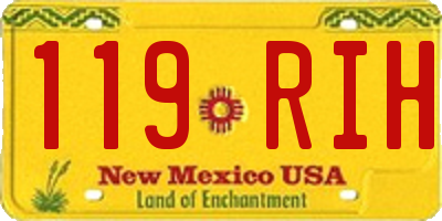 NM license plate 119RIH