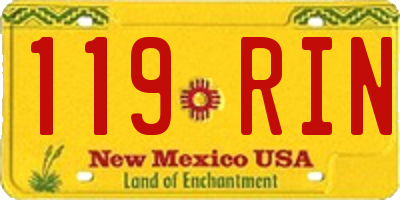 NM license plate 119RIN