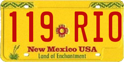 NM license plate 119RIO
