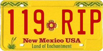 NM license plate 119RIP