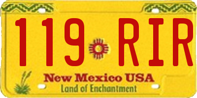 NM license plate 119RIR