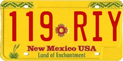 NM license plate 119RIY