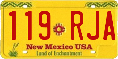 NM license plate 119RJA