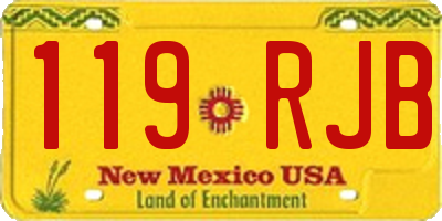 NM license plate 119RJB