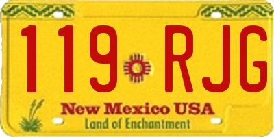 NM license plate 119RJG