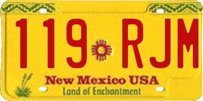 NM license plate 119RJM