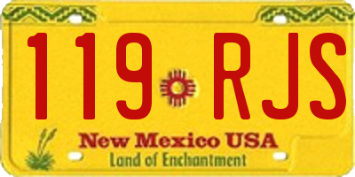 NM license plate 119RJS