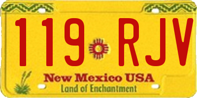 NM license plate 119RJV