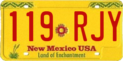 NM license plate 119RJY