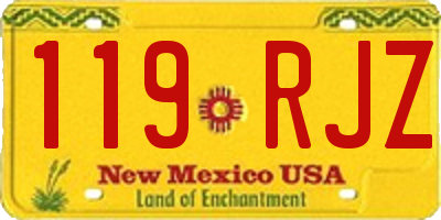 NM license plate 119RJZ