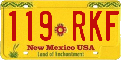 NM license plate 119RKF