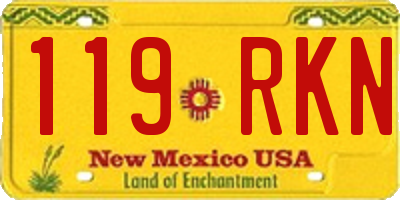 NM license plate 119RKN