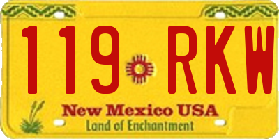 NM license plate 119RKW
