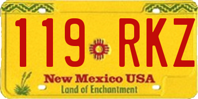 NM license plate 119RKZ