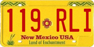 NM license plate 119RLI