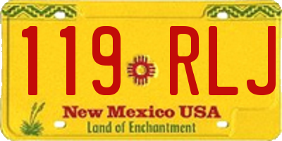 NM license plate 119RLJ