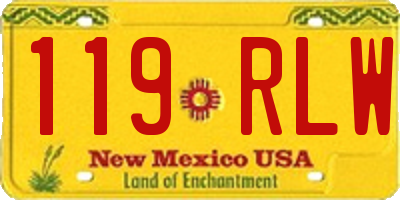 NM license plate 119RLW