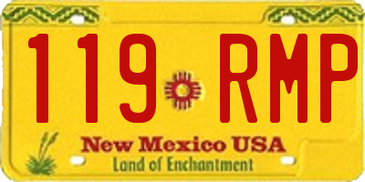 NM license plate 119RMP