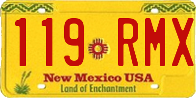 NM license plate 119RMX