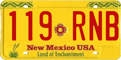 NM license plate 119RNB