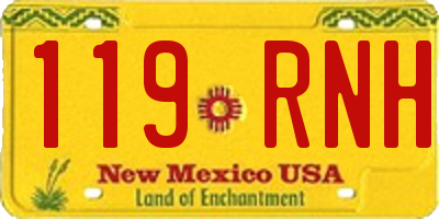 NM license plate 119RNH