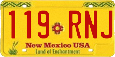 NM license plate 119RNJ