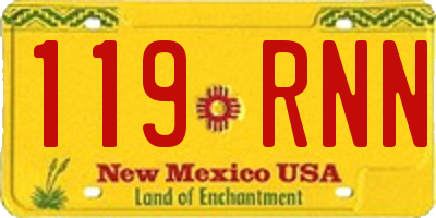 NM license plate 119RNN