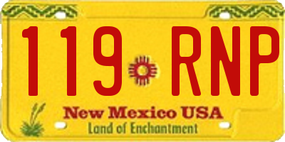 NM license plate 119RNP