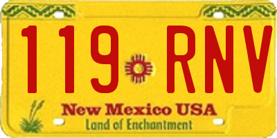 NM license plate 119RNV