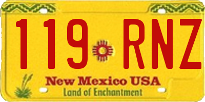 NM license plate 119RNZ