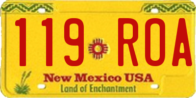 NM license plate 119ROA