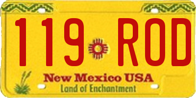 NM license plate 119ROD