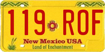 NM license plate 119ROF