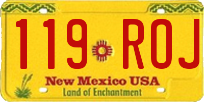 NM license plate 119ROJ