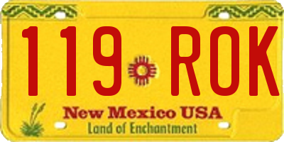 NM license plate 119ROK