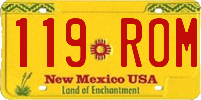 NM license plate 119ROM