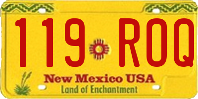 NM license plate 119ROQ