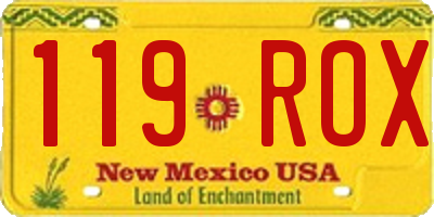 NM license plate 119ROX