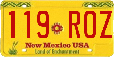 NM license plate 119ROZ