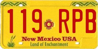 NM license plate 119RPB