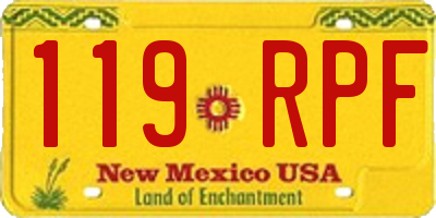 NM license plate 119RPF