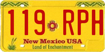 NM license plate 119RPH