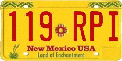 NM license plate 119RPI