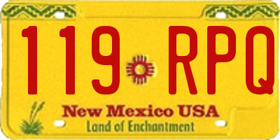 NM license plate 119RPQ