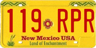 NM license plate 119RPR