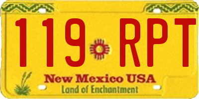NM license plate 119RPT