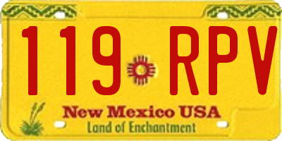 NM license plate 119RPV