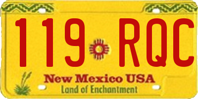 NM license plate 119RQC