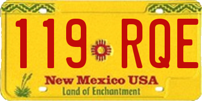 NM license plate 119RQE
