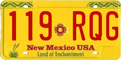 NM license plate 119RQG